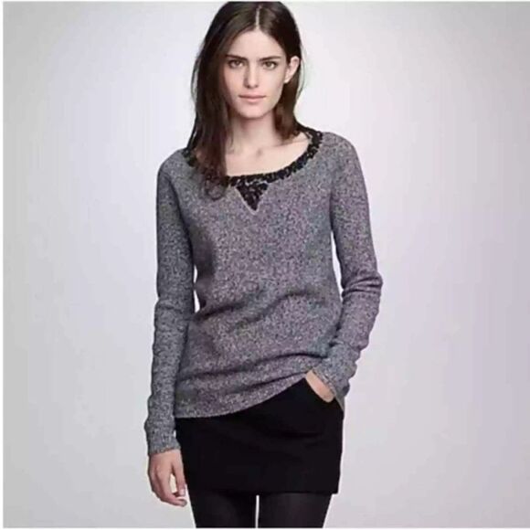 J. Crew Lambswool Sweater Women’s Small Y2K Sequins NYE Twee Festive Preppy - Picture 9 of 9